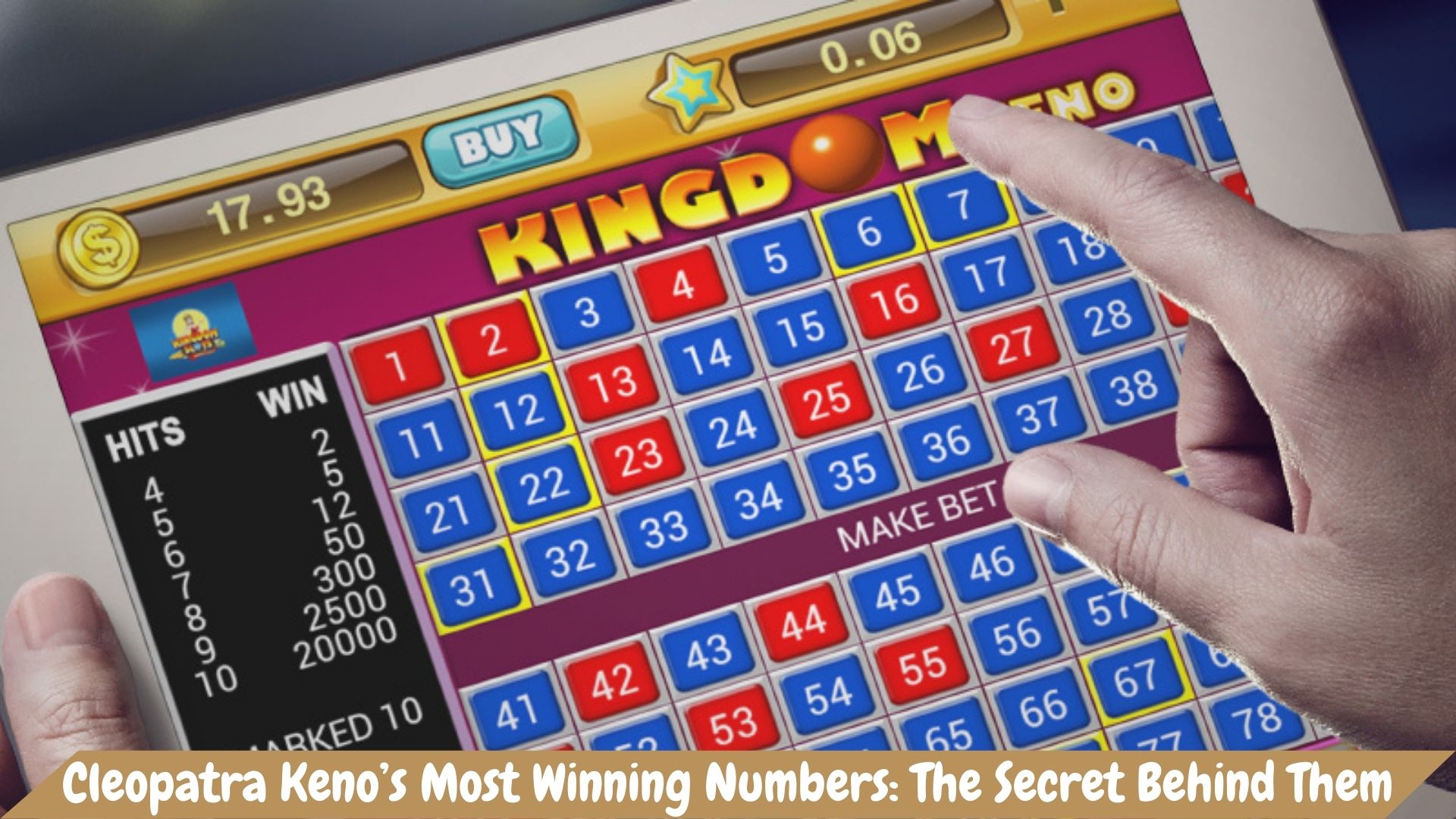 Cleopatra Keno’s Most Winning Numbers
